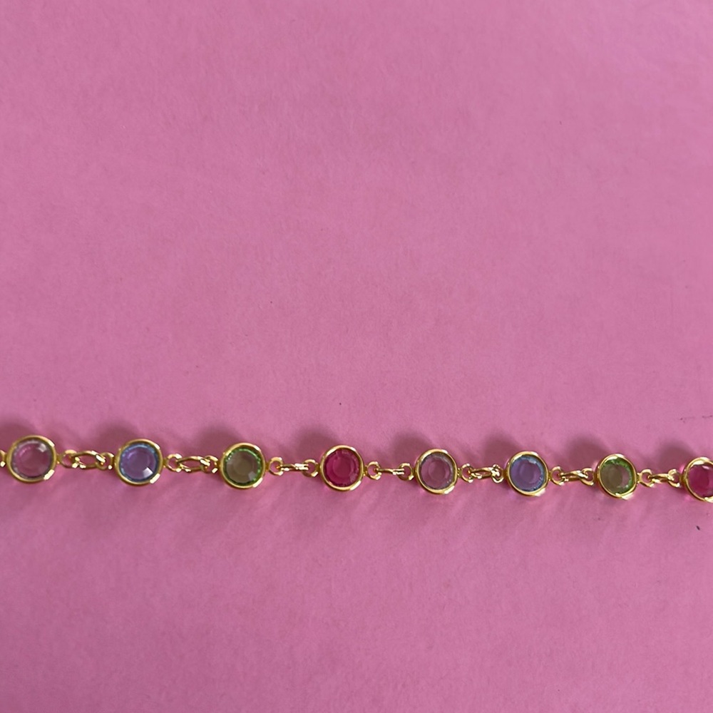 Multi gemstone colored anklet